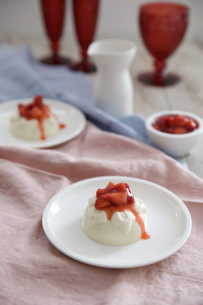 Rezept für Panna Cotta mit Erdbeer Zubereitung - Sahne Dessert