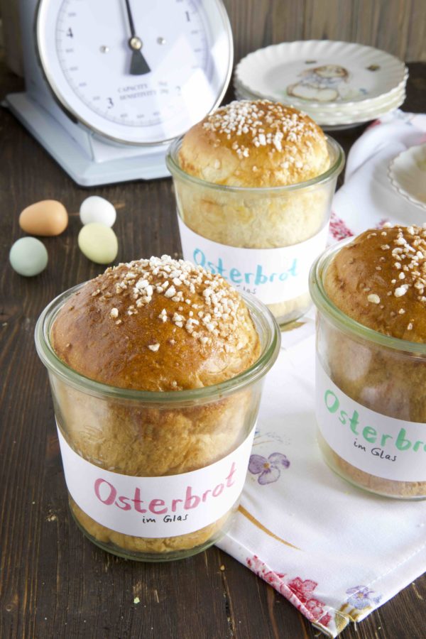Kleines Osterbrot im Weckglas - Hefelaibe mit Kardamom