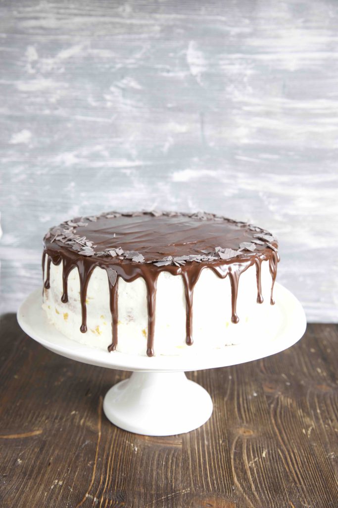 Orangina-Pfirsich-Torte Drip Cake